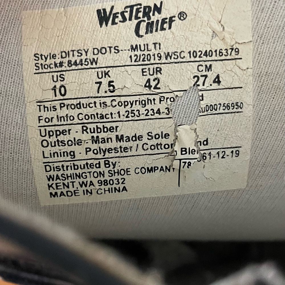 Women’s western Chief Dot City  Rain Boots. Size 10 - Picture 5 of 5